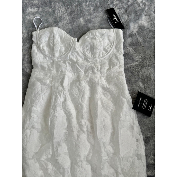 Lulus Brand New with Tags Size Small From This Day Floral Jacquard Strapless Mid - Picture 5 of 16